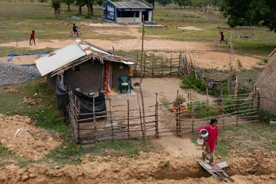 The land, her house belongs was taken for a sand test lab & factory. Taken from Pandripani/Malkangiri/2023