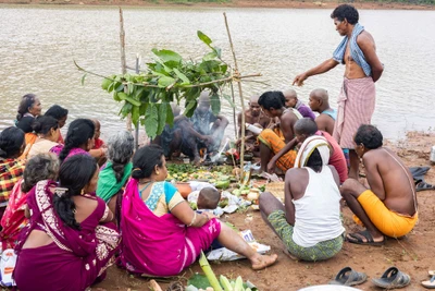 a ritual that performs at the tenth day of a relative's death. Korsabada village, Onkudelli. Malkangiri/2023