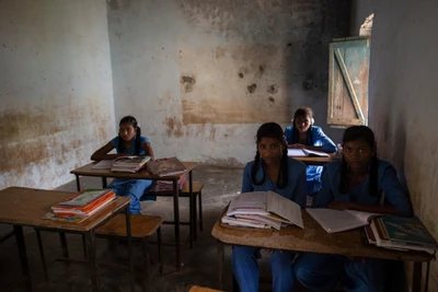 Students of 8th level in Golapalli Ashram school, which is located in Mariaguda. 