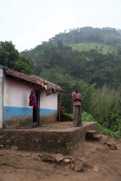 Murukan, in front of his house. Edavani Hamlet. 2015