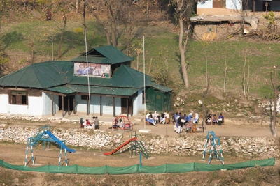 A U.P school in Pakistan. Taken from the LoC, Karna, Kupwara district/2023