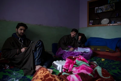 Shahid and Mohsin preparing for entrance exam, stayed in a rented house in Srinagar. Both hail from rural parts of Srinagar. 