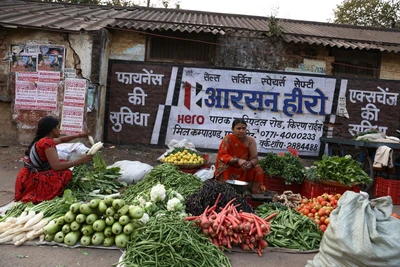 A road side market near Rail way station in Raipur