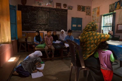 Gangavali Government school. 5th level classroom. 