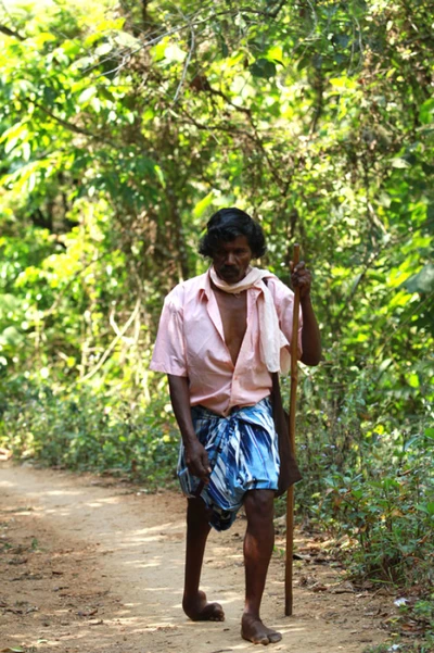 Rakhavan, who is mutilated in an elephant attack, lives in Edamalakudy, first tribal Panchayath in Kerala, where no vehicular services available for 8 km in any direction around the area.