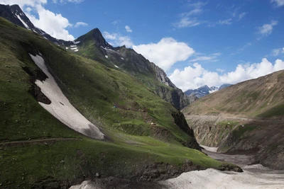 @Dras, near Sonamarg in Kashmir. The small huts belong to Bakarwals, a himalayan nomad tribe.